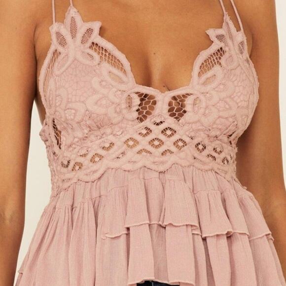 NWT Free People Adella Cami Lace Ruffle Tank Top - Picture 5 of 9